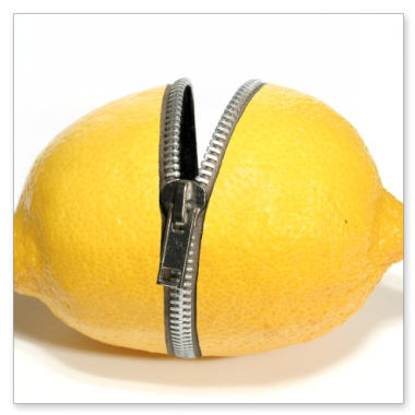 Zitrone mit Zip-Verschluss